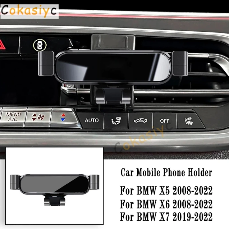 Car Phone Holder For BMW X5 X6 X7 G05 G07 2008-2022 Gravity Navigation Bracket Air Outlet Clip Bracket Rotatable Support