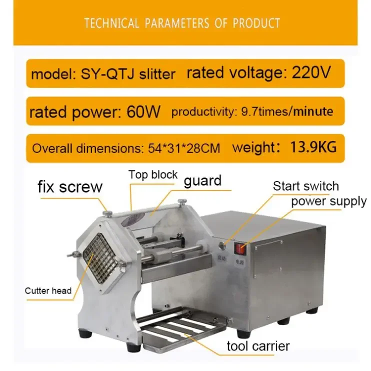 Chinese Supplier Cheap Price Mini Potato Chips French Fries Cutter Machine for Potato Cutting