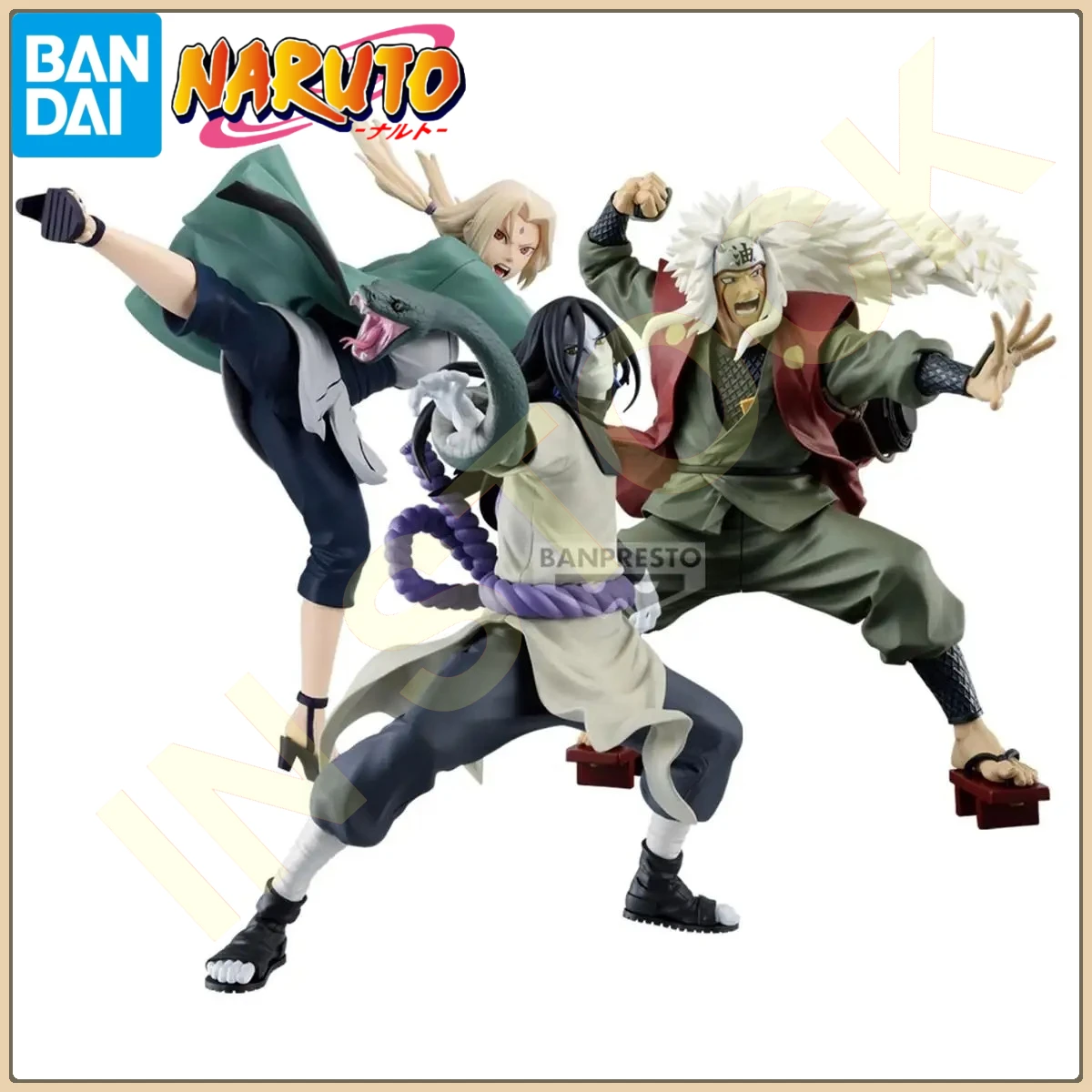 

In Stock Original Bandai Banpresto Naruto Orochimaru Tsunade Jiraiya Anime Figure Genuine Boxed Collectible Model Toy