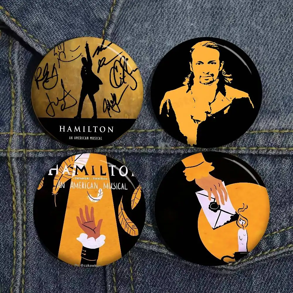 الأمريكية الموسيقية هاميلتون صفيح دبوس زر مخصص أنيمي دور المدرسة القديمة بروش الكرتون طوق شارة مجوهرات هدية المشجعين #4