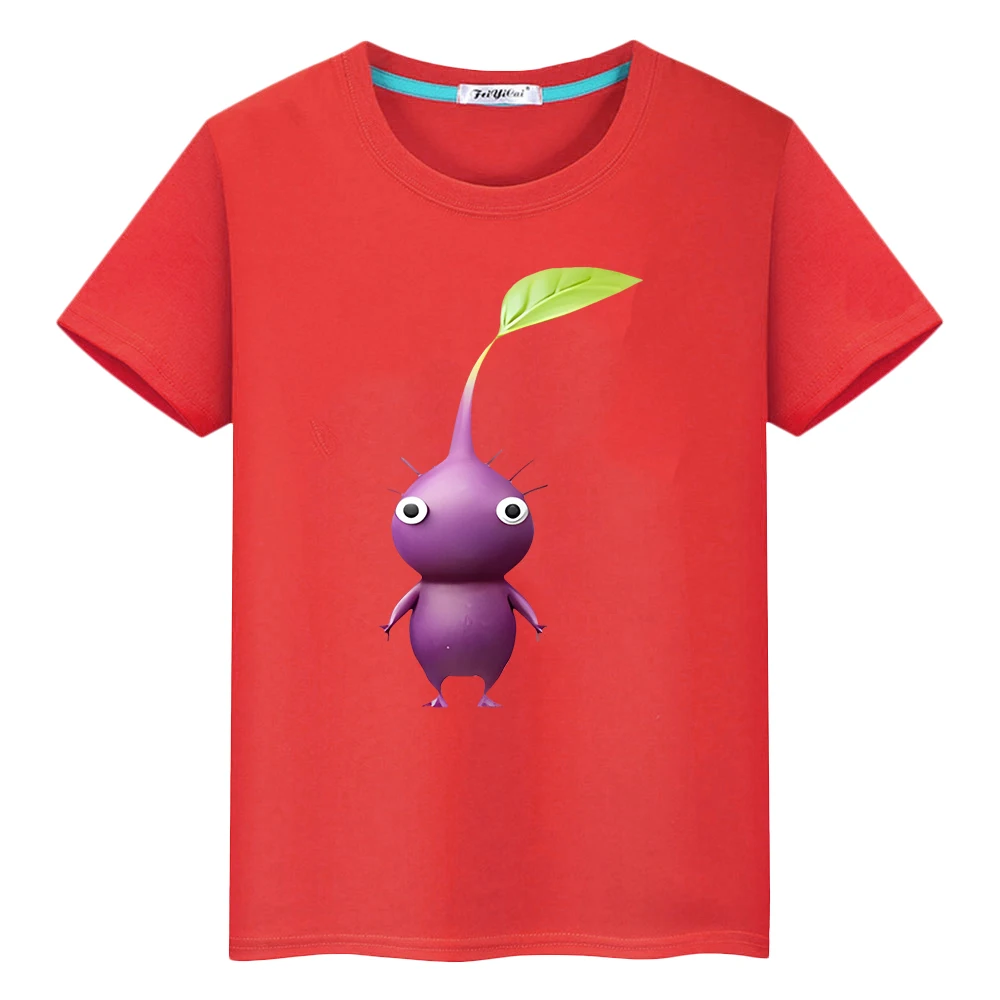 

Летняя одежда для мальчиков и девочек Pikmin, Милая футболка с принтом, 100% хлопок, Короткие топы с мультяшным рисунком, футболки с рисунком гордости, футболка y2k, подарок на день ребенка