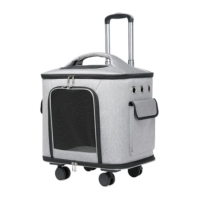

Portable Pet Carrier Rolling Travel Bag for Cats Dogs with Breathable Mesh Large Capacity Airline Approved Collapsible Cat Dog