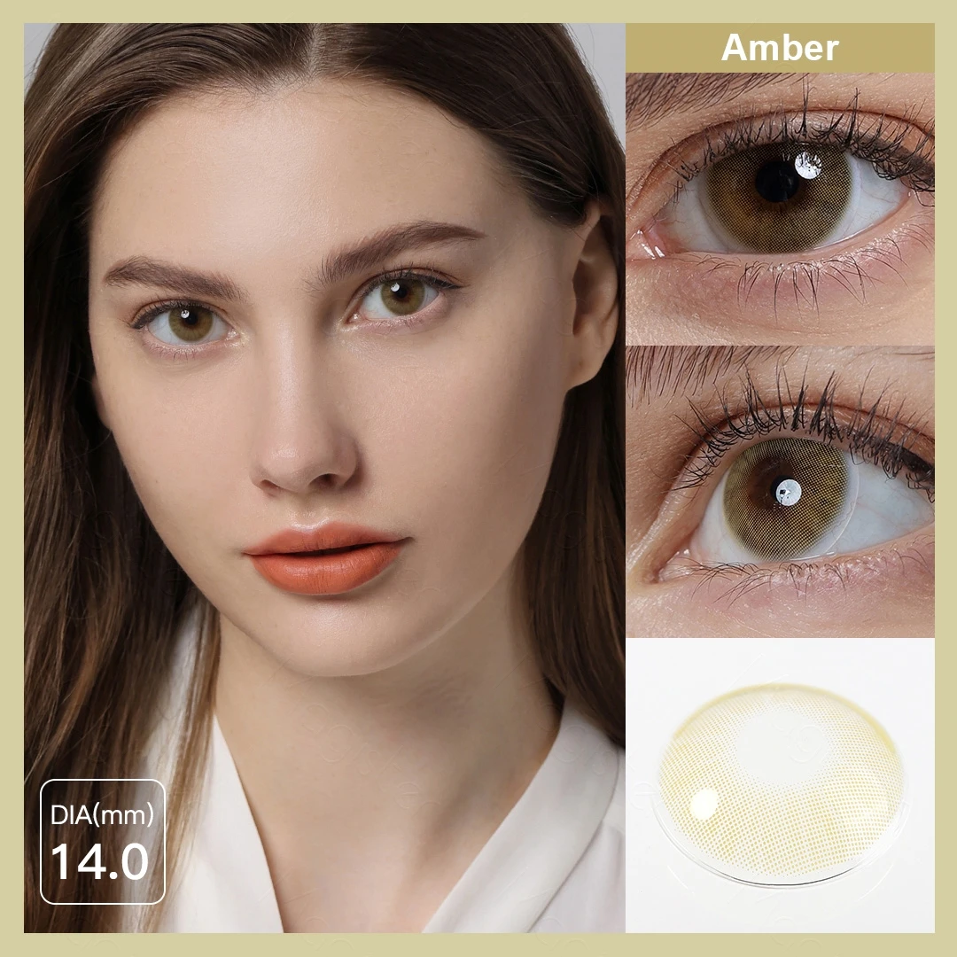 HIDROCOR Color Contact Lenses For Eyes 1pair Yearly Natural Eye Color Lens Cosmetic Soft Eye Lenses Beauty Pupils with Lens Case