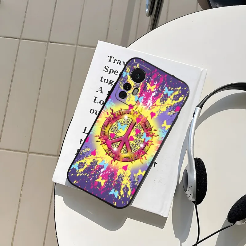 Hippie Psychedelic Art Peace Phone Case For Xiaomi POCO F3 X3 GT M4 M3 X4 M5 X5 NFC 10Pro Redmi Note 11 11T 10 9 Pro Cover