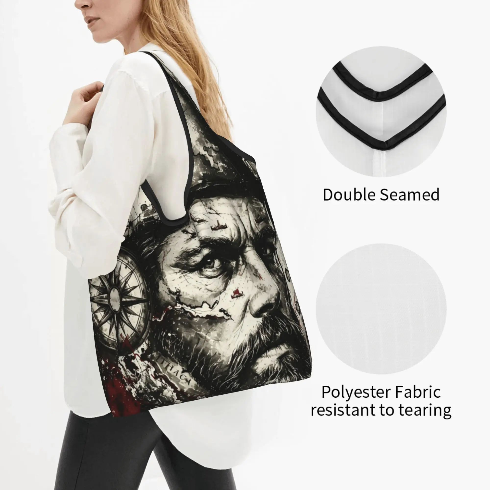 Custom O-Odysseyes Hot Comic Shopping Bag Women Portable Big Capacity Grocery Fantasy  Tote Shopper Bags