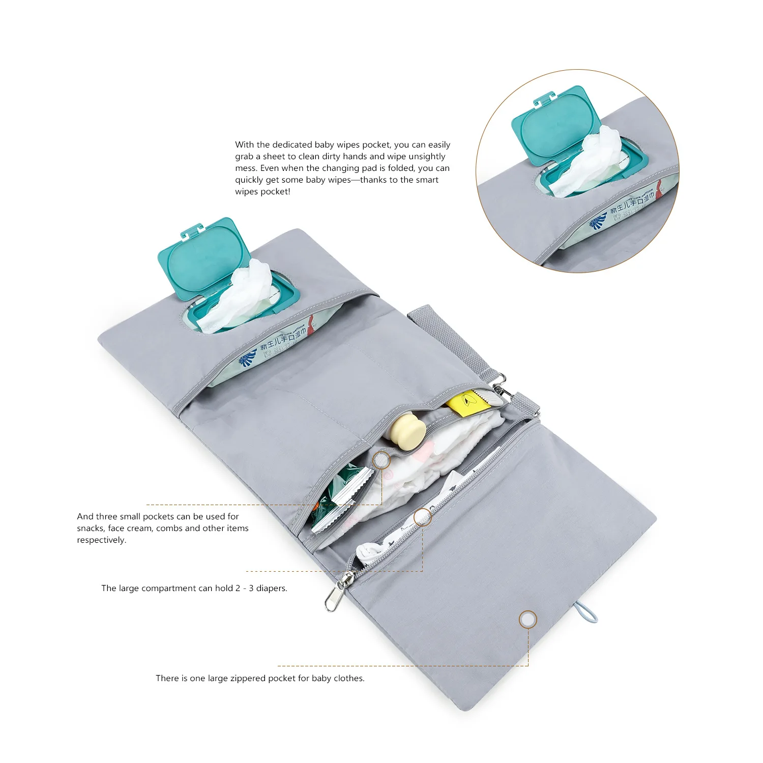 Nuove borse per riporre i pannolini Portatili e carini da appendere, multifunzionali, per l'imballaggio e l'organizzazione della borsa per i pannolini per i viaggi di mamma e del bambino