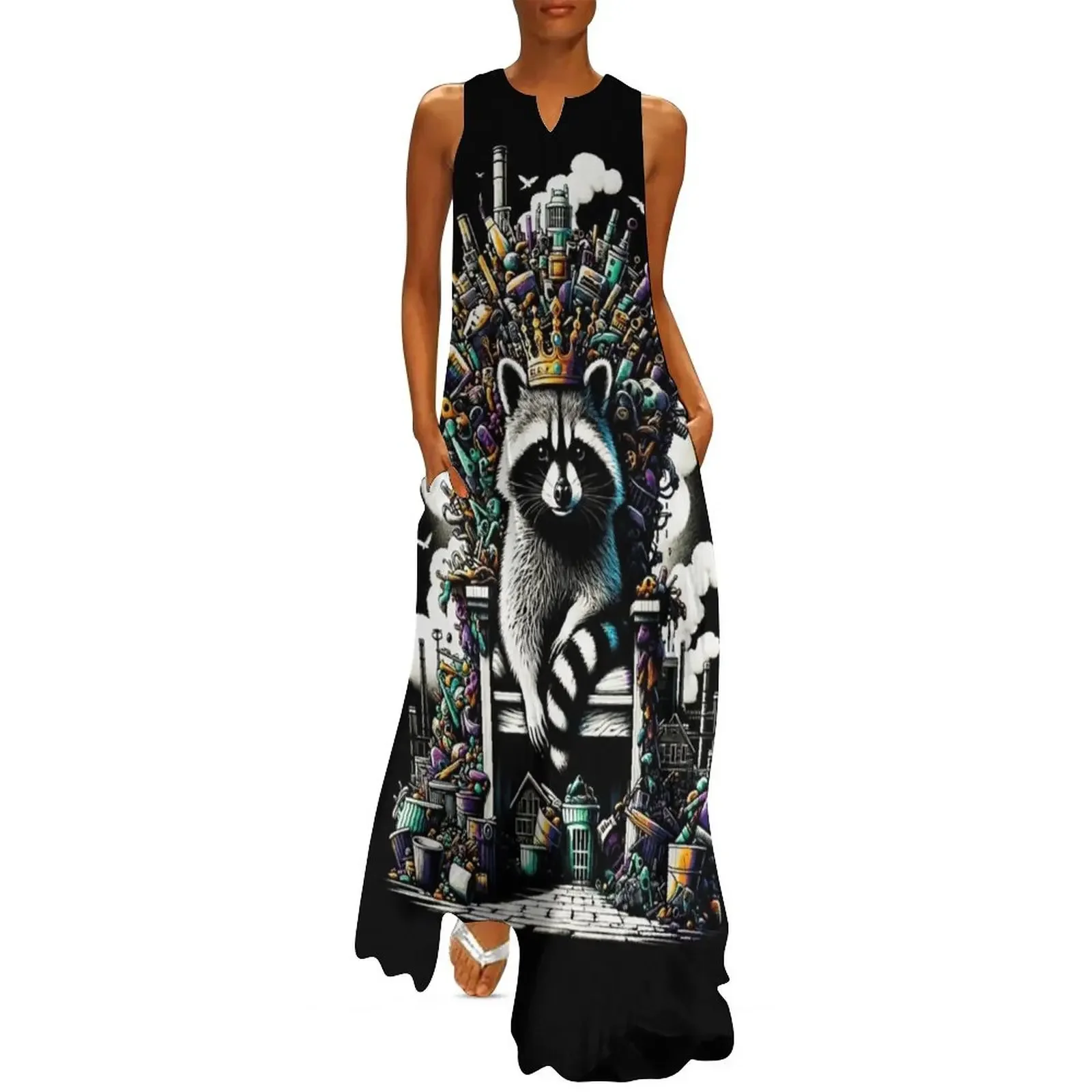 

Throne of Trash: The Raccoon King Long Dress summer dress women 2025 elegant dress elegant dresses plus sizes