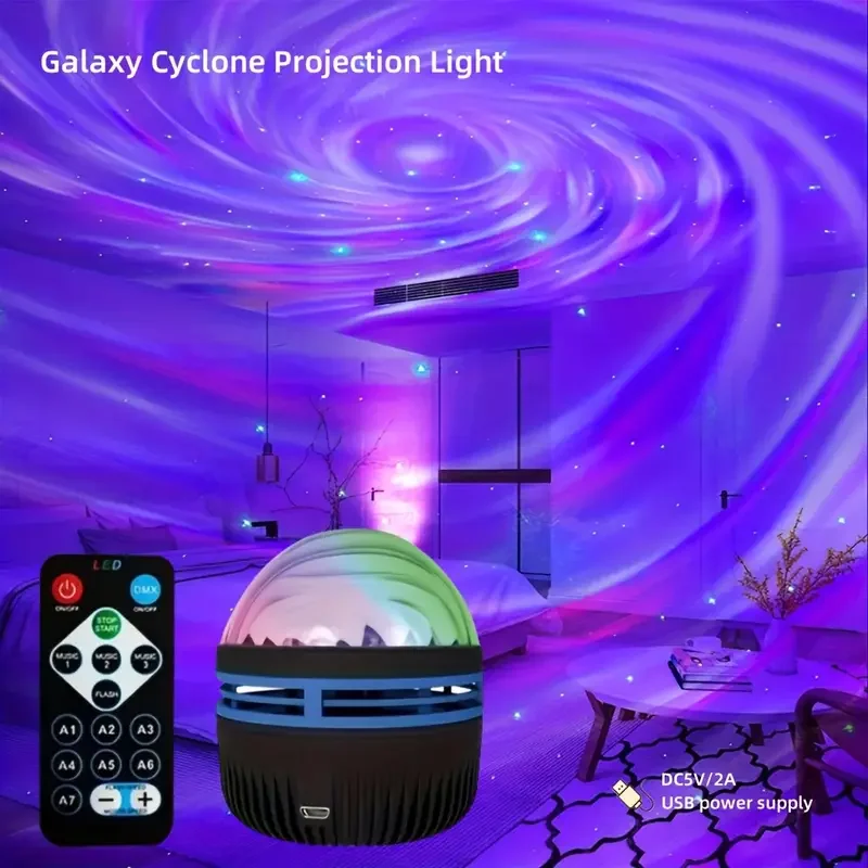 

1pc LED RGB Rotating Northern Lights Projection Light Seven Color Projection Light Living Room Bedside Atmosphere Night Light