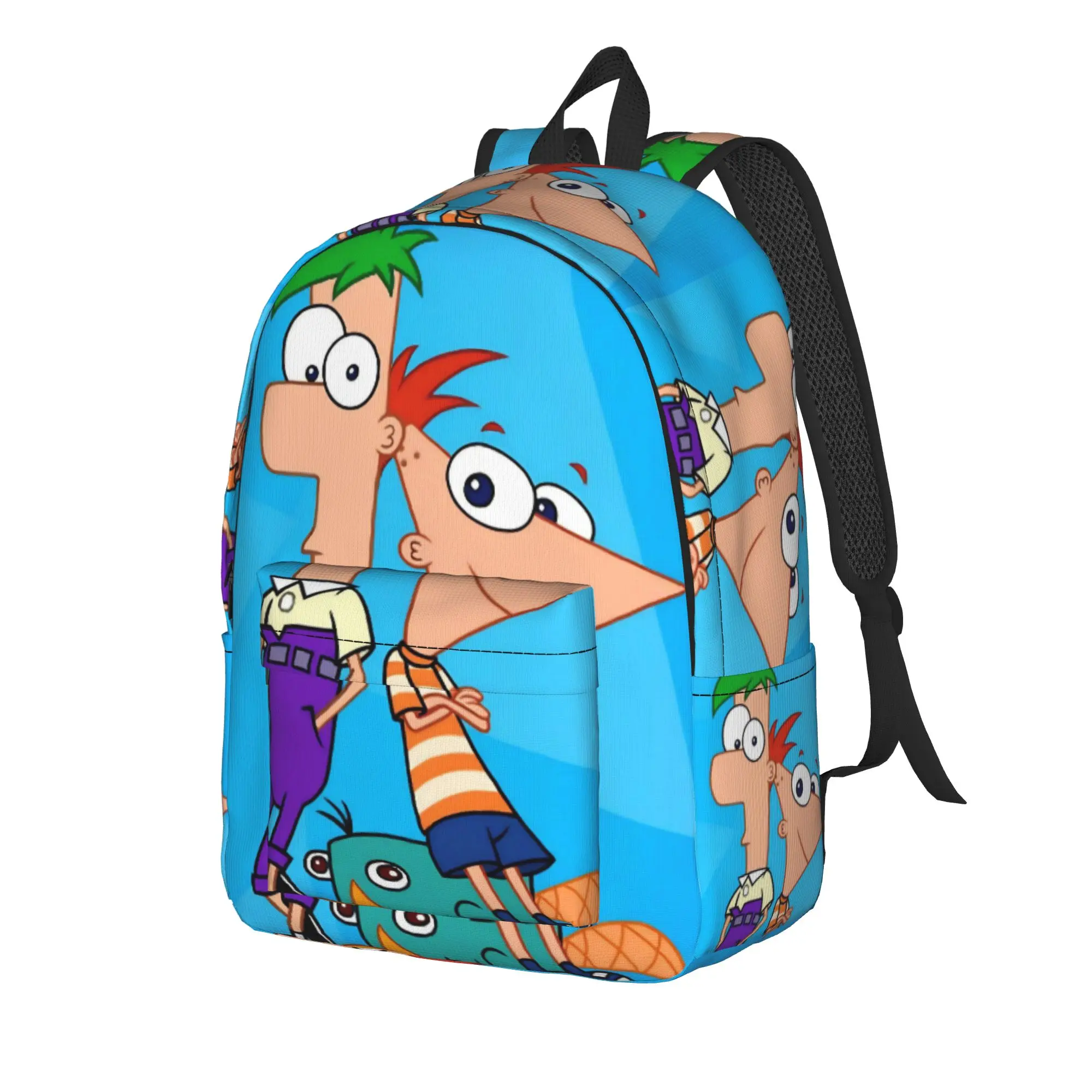 Perry the Platypus Backpack Women Phineas and Ferbs Soft Backpacks Polyester Casual High School Bags Outdoor Designer Rucksack