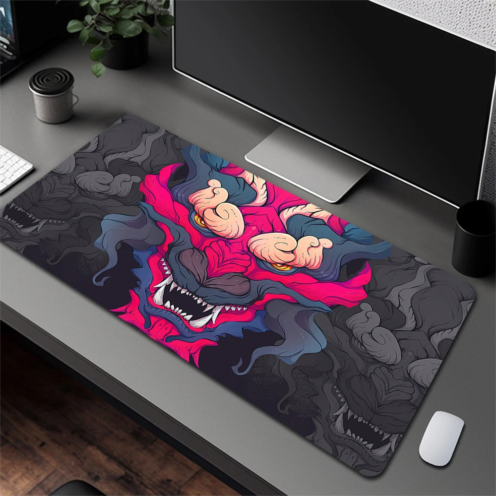 

Oni Gaming Mouse Pad Gamer Mousepad Tiger Rubber Mouse Mat 900x400mm Large Non-Slip Computer Desk Mat Locking Edge Keyboard Pad