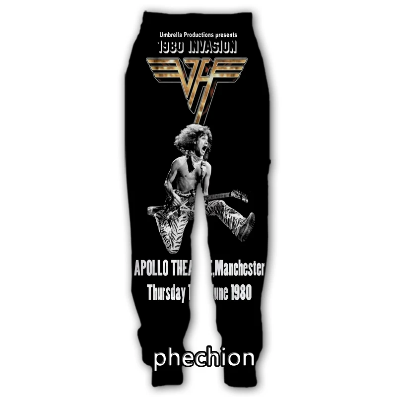 Phechion-Pantalon décontracté imprimé en 3D pour hommes et femmes, Van Halen Band, Nouveauté Streetwear, Hommes, dehors, FjQ12