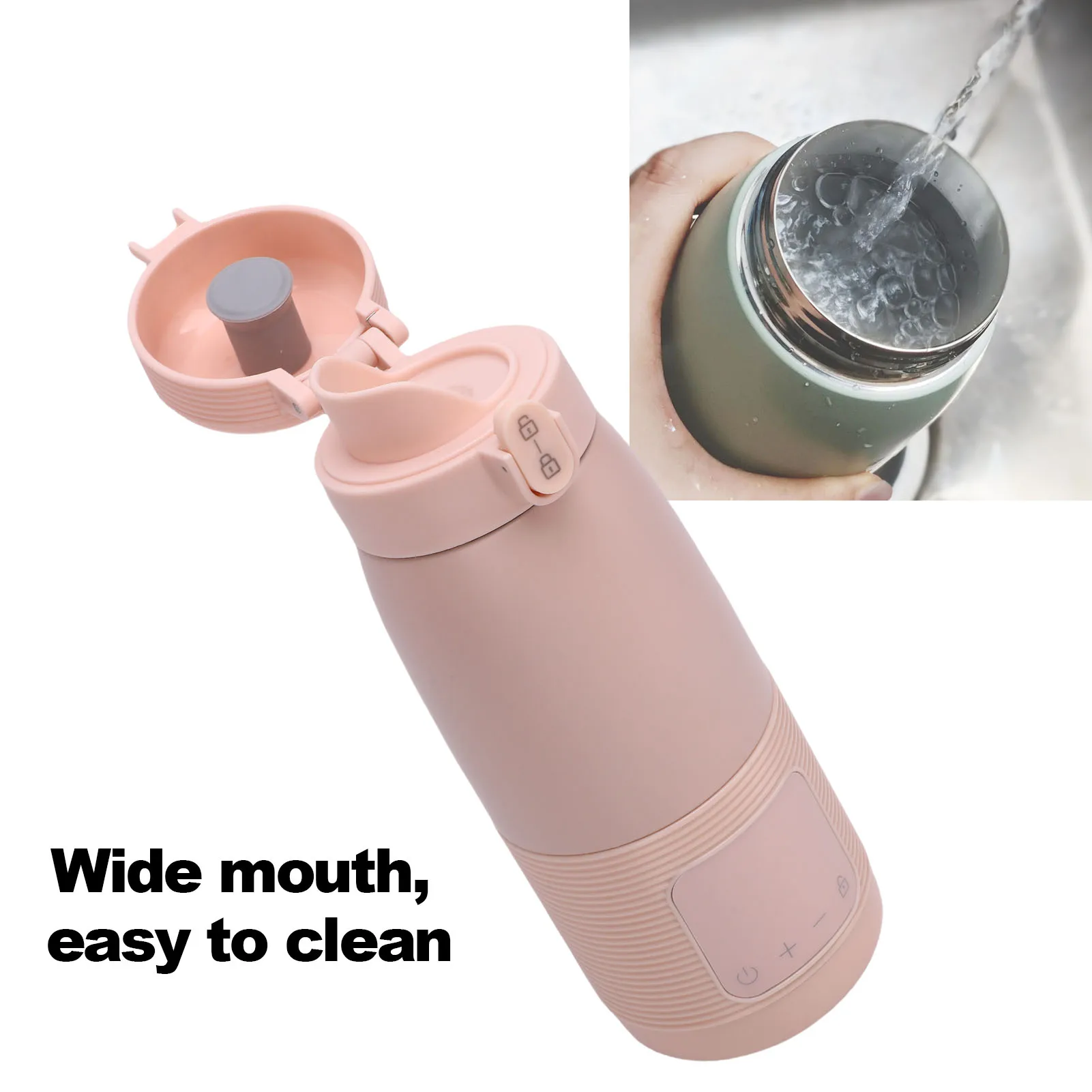 Calentador de botellas con pilas Calentador de leche portátil Resistente al calor Ligero 37 ℃ -55 ℃   Control de temperatura fácil de limpiar para