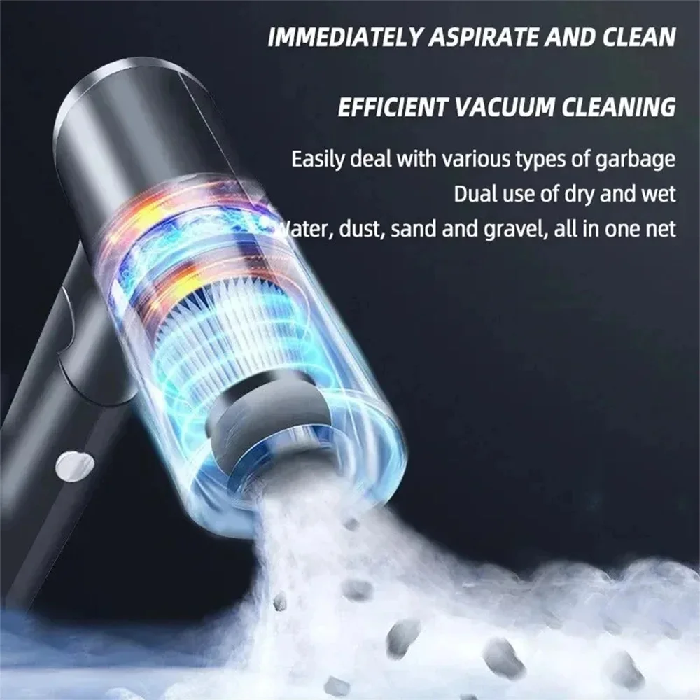 3 In1 Car Vacuum Cleaner Strong Suction Power Mini Cleaning Machines Dual Use Wireless Handheld Air Blower Cleanings Air Duster