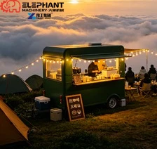 Square Outline Food Trailer Rectangular Mobile Catering Snack Bar with Complete Kitchen
