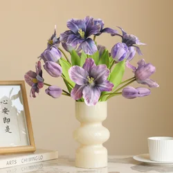 40CM Bouquet of Flipped Tulip Artificial Flowers Light Luxury Home Wedding Stage Decoration Floral Art Silk Flowers