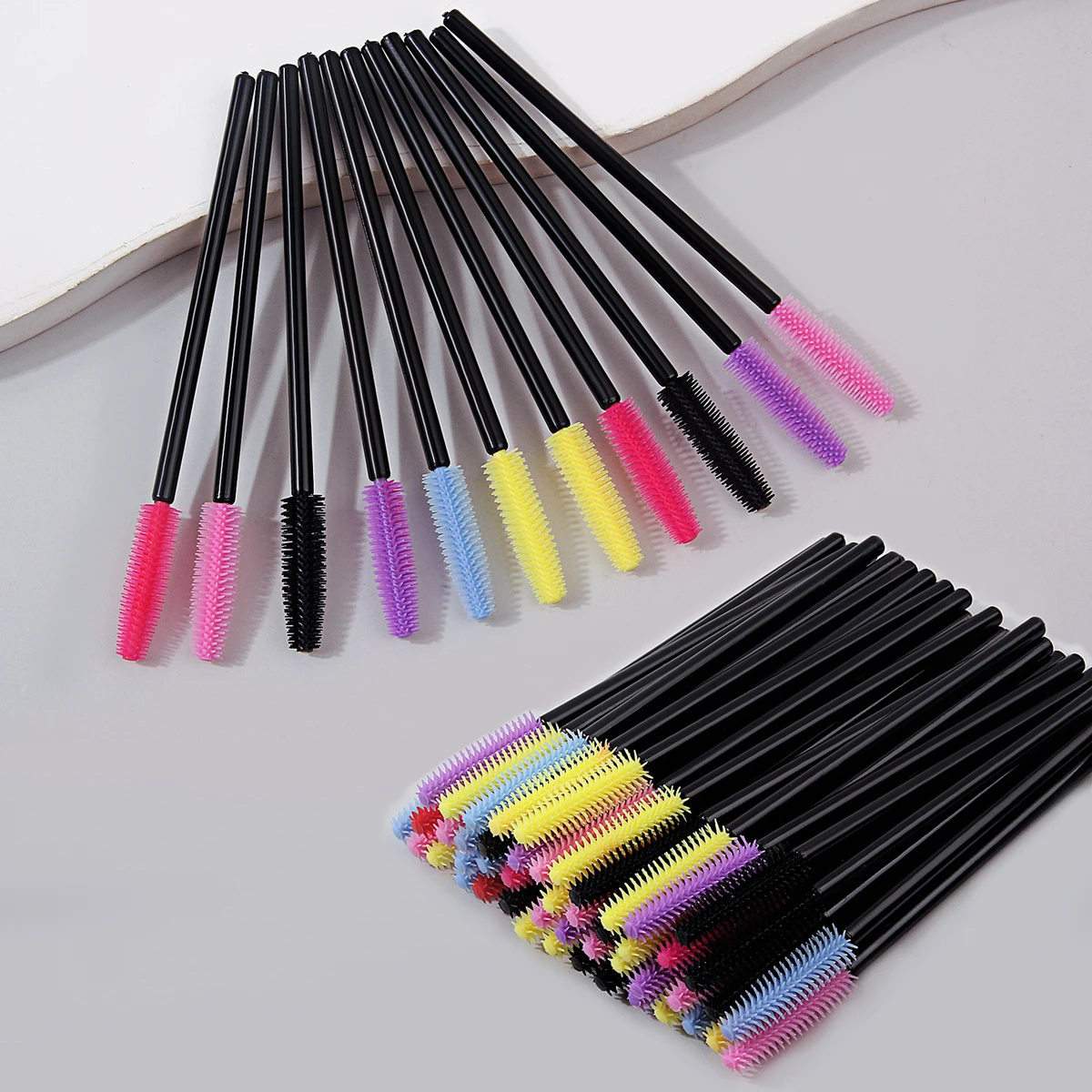 50PCS silicone mascara brush Mascara makeup brush High-grade eyelash curl grafting eyelash comb eyebrow brush