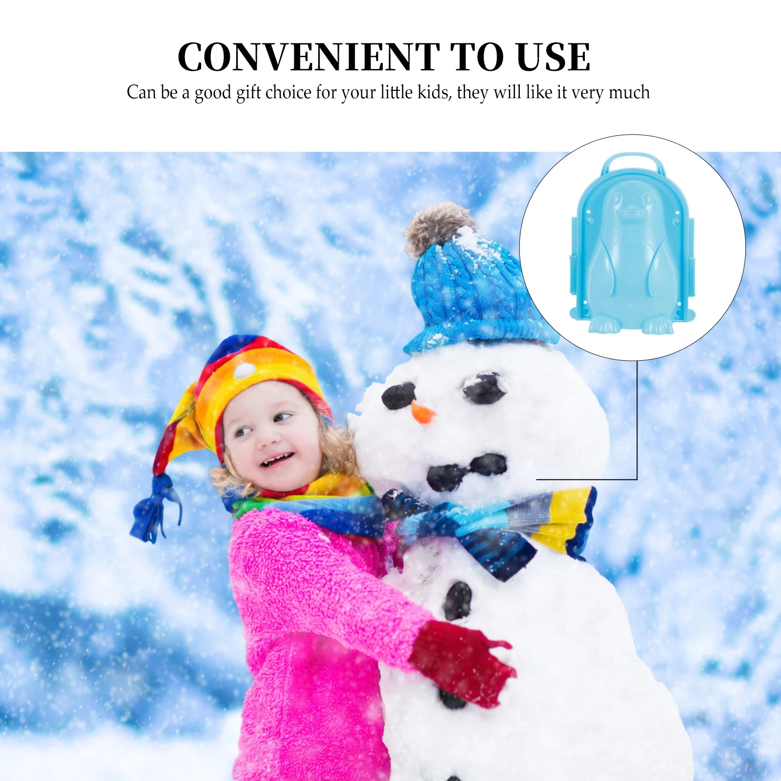 Cartoon Penguin Snow Model Baller Creative Maker Snowman Clip Toy Children Plaything Outdoor Winter