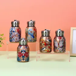 300ML Stainless Steel Vacuum Flask with Lifting Ring Double-layer Vacuum Water Bottle Thermos Cup for Student
