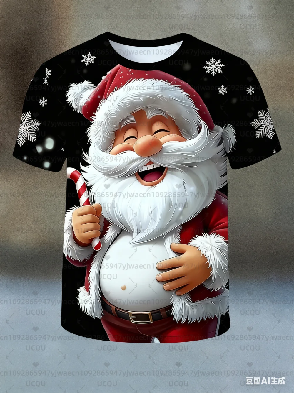 

Summer T-shirt for Christmas Parties Men's Women's Santa Claus Funny Graphic T-Shirt 3D Print Round Neck Short Sleeve Tee Casual