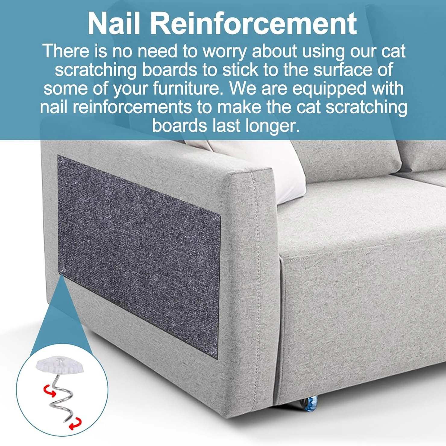 

Cat Scratching Mat with Self-Adhesive Trimmable Cat Carpet Cat Scratching Carpet Corner Wall Cat DIY Scratch Furniture Protector