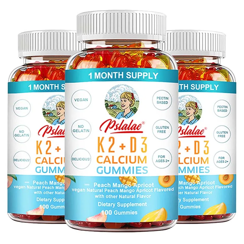 

Vitamin D3 and K2 Gummies - Supports Healthy Bones, Muscles, Heart, Energy & Mood Function
