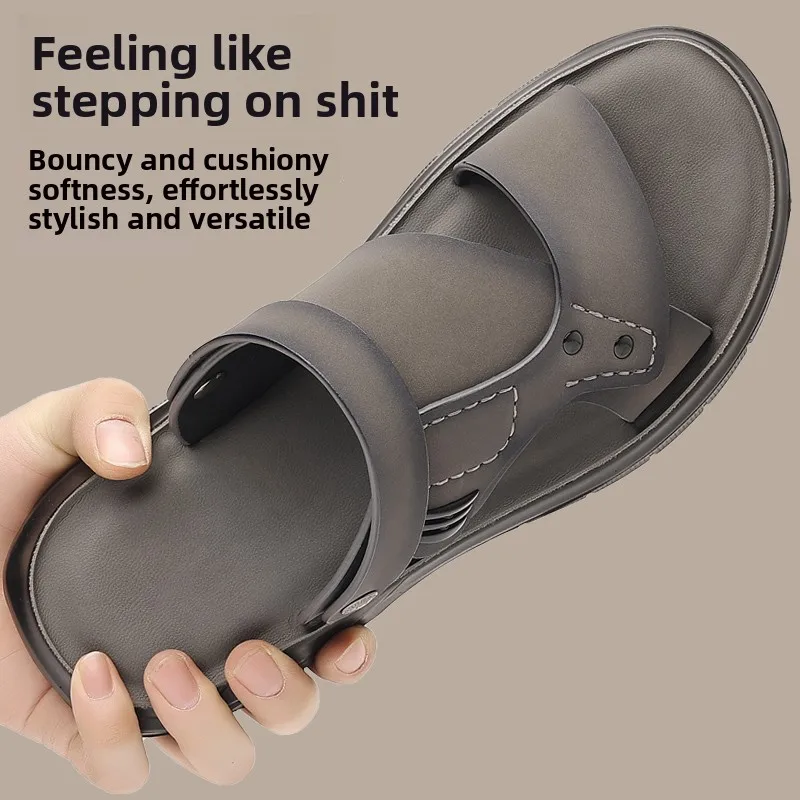 Business Daily Men Simple Sandals Low Profile Style Wear Resistant Surface Soft Sole Suitable For Light Office Casual Outfit