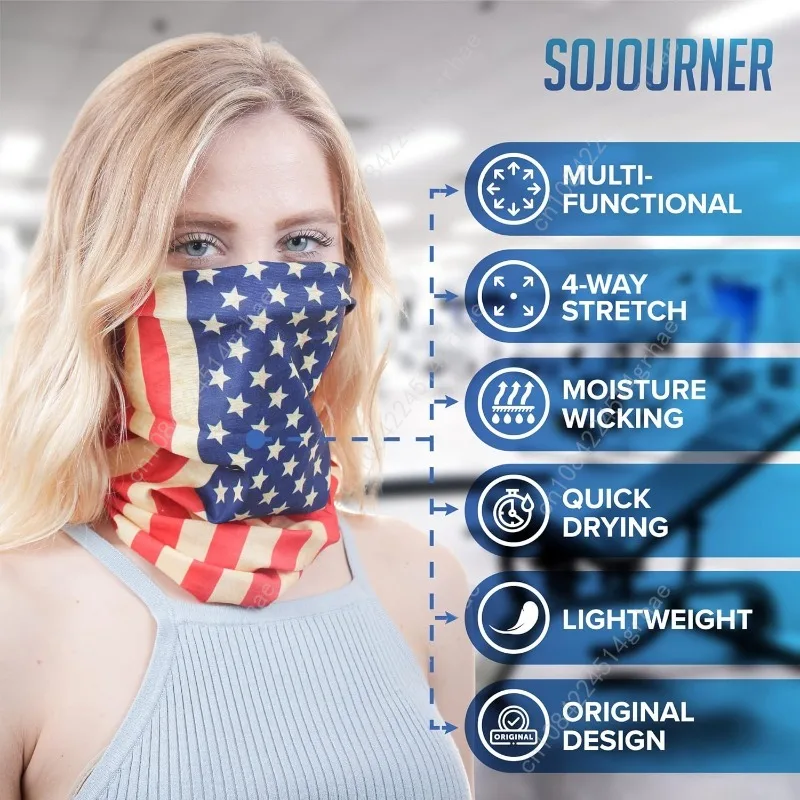 Polaina de pescoço Sojourner, bandana, Buff (9 pacotes) - Capa facial para homens, mulheres e adolescentes - Aquecedor de pescoço com proteção solar UV Gator
