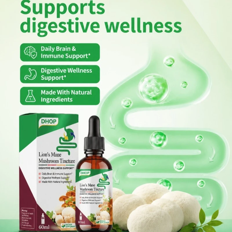 Lion’s Mane Mushroom Tincture Liquid Drops Vegan Non GMO Mushroom Extract Brain & Digestive Wellness Support Supplement 60ml view 6