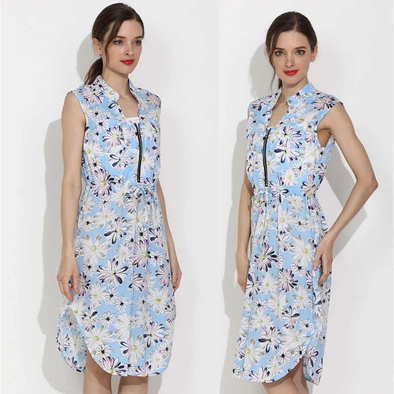 Summer Sleeveless Floral Pattern Maternity Nursing Clothes Women Breastfeeding Dress Mommy Wear Free Shipping