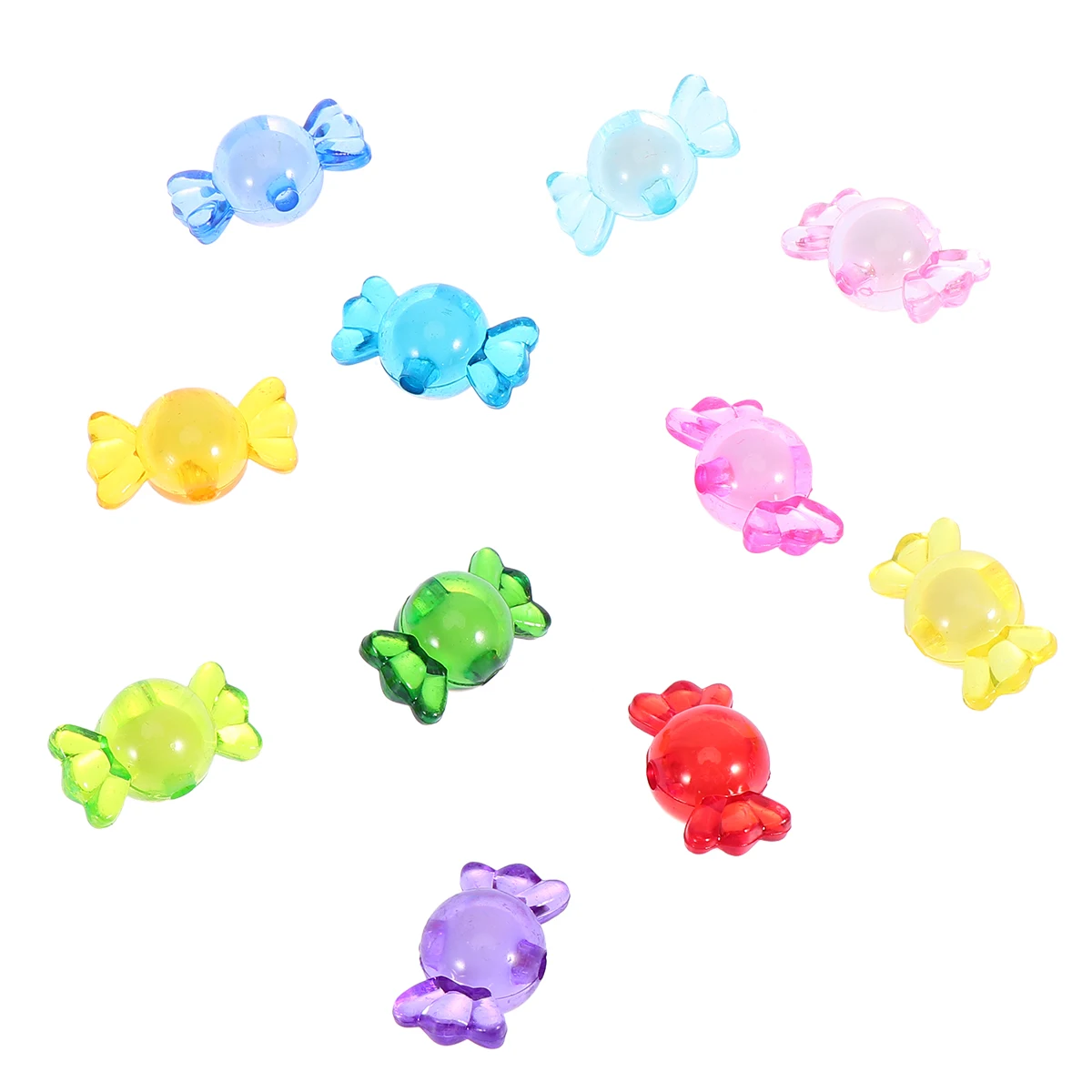 

1 set 1 Set Acrylic Beads Loose Round Diy Beads For Jewelry Making Bracelet Necklace Craft Decoration Random Color Pcs