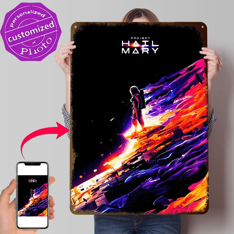 

Project Hail Mary Astronaut in Space Poster Vintage Metal Signs Wall Art Retro Tin Plaque for Decoration Home Decor Accessories