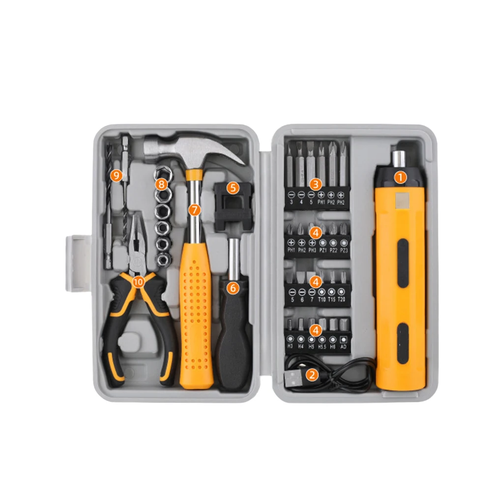 

Versatile 38-Piece Electric Screwdriver Set: USB Rechargeable & Lightweight Hand Tools Parts Power Tool Accessories