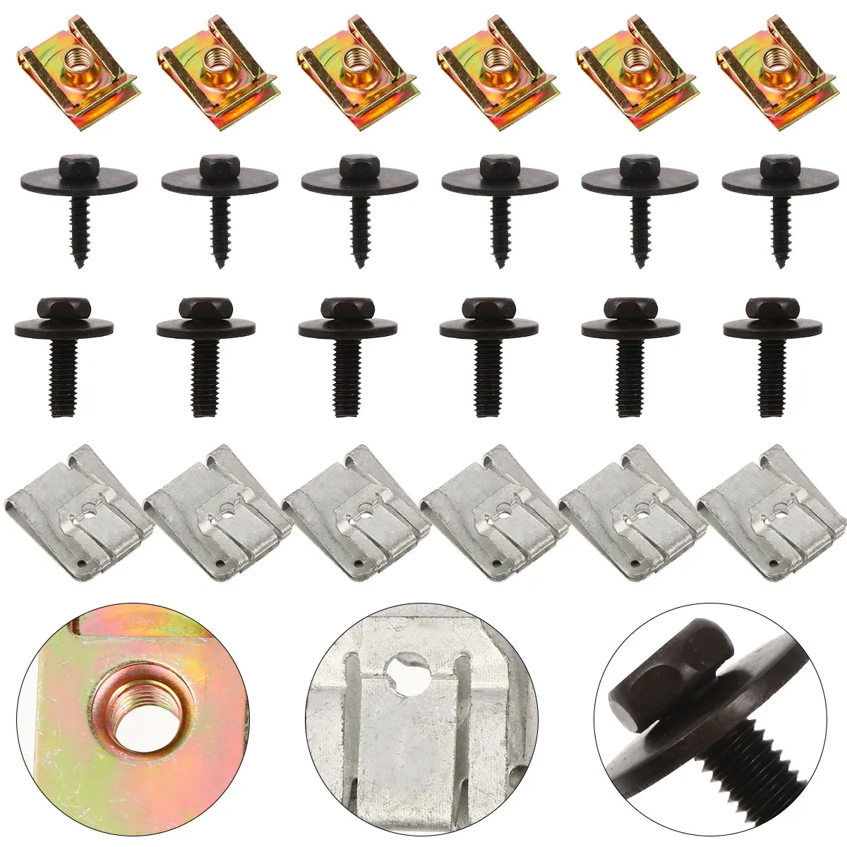 

24Pcs Undertray Clips Fasteners Under Engine Cover Screws Shields Exquisite Processing Extend Life