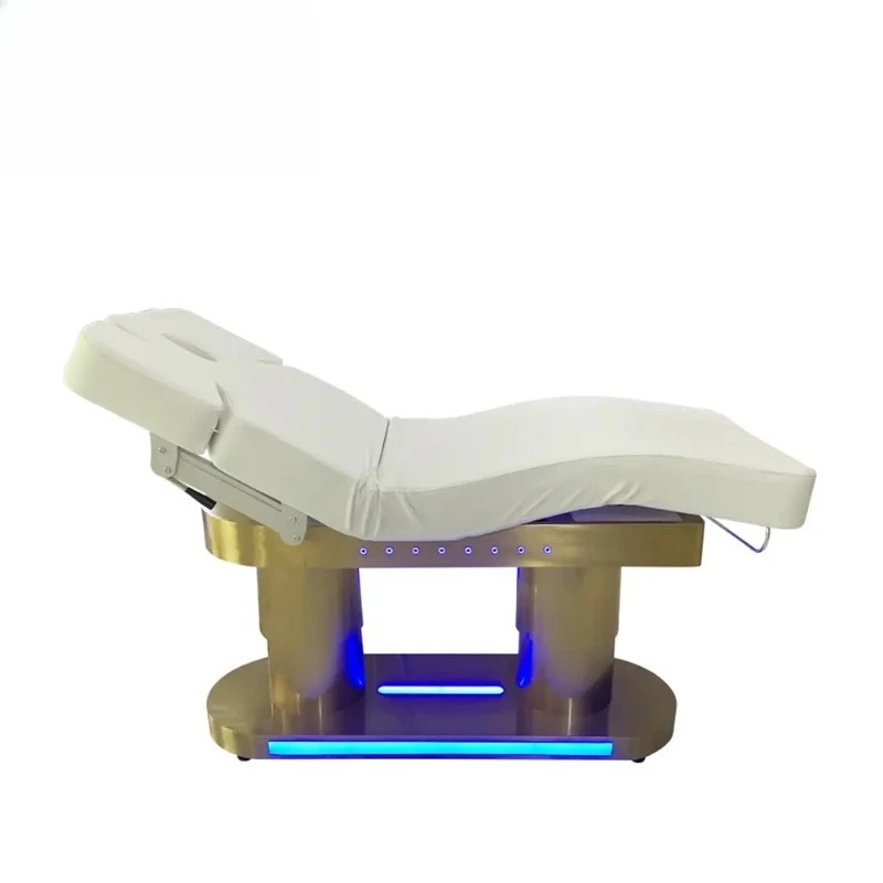 Stainless Steel Base 4 Motors Electric Beauty Lifting Tattoo Embroidery Body Shaping Bed Facial Beauty Chair With Side Control