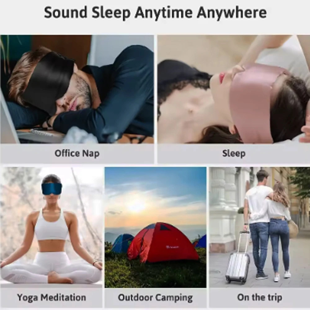 

Регулируемая шелковая маска для сна, маска для сна, шелковая маска для сна, затемняющая легкая маска для век, накладка для глаз, маска для глаз