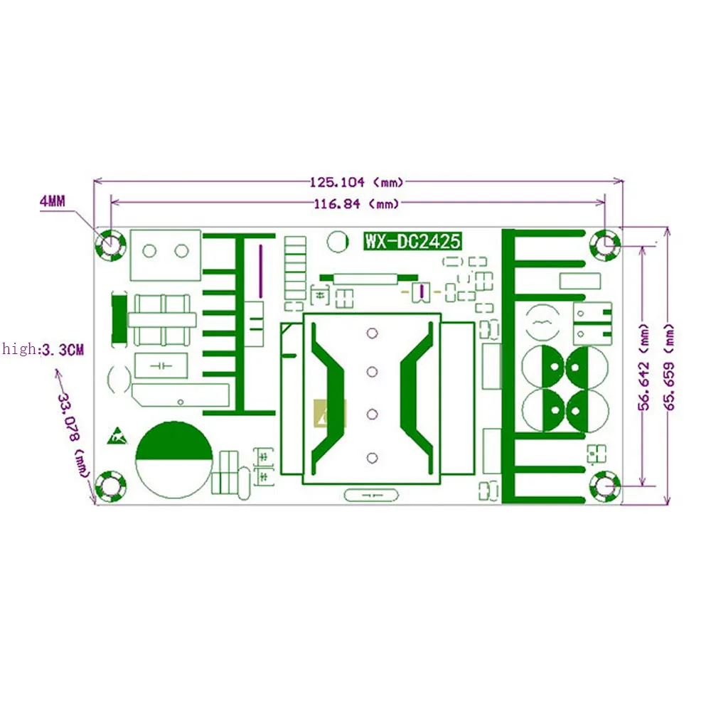 Switching Power Supply Module DC 24V 9A 220W Isolated Buck Power Supply Board AC 100-245V to DC 24V Transformer Module