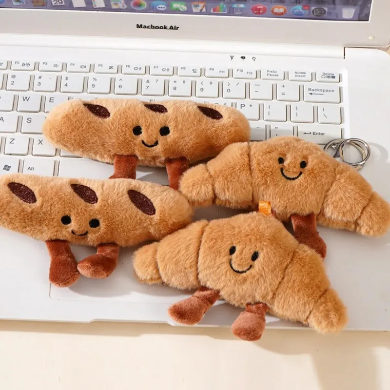 

Cute French Baguette Plush Toy Soft Bread Strip Doll Lovely Croissant Charm Keychain Pendant Bag Ornament Sweet Adornment