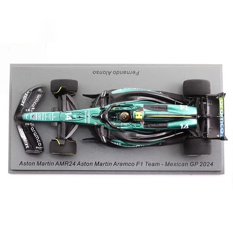 Spark F1 1/43 Aston Martin AMR24 Fernando Alonso 2024 Mexican Grand Prix Car Model Simulation resin Collectible Car for Boy Gift