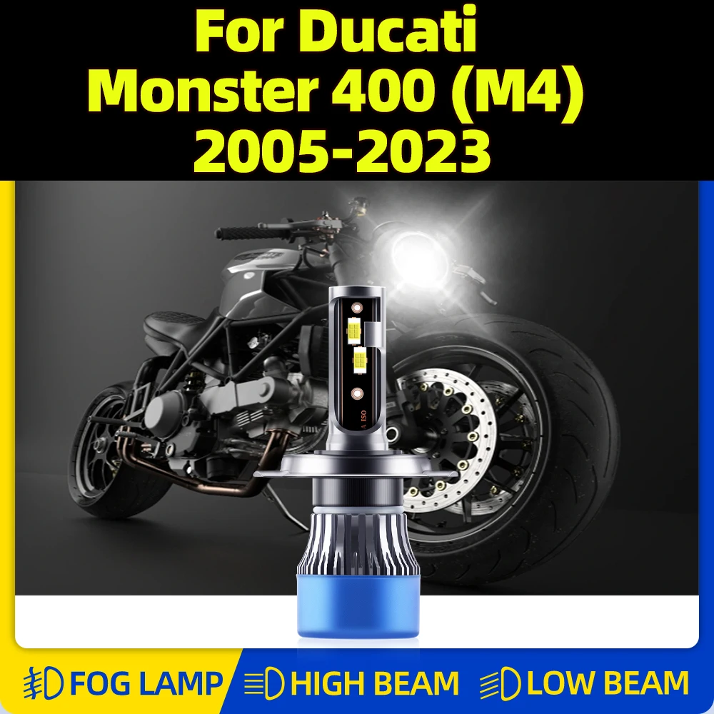 

1PC LED Headlight Bulbs H4 Low High Beam 12V Motorcycle Headlamps For Ducati Monster 400 (M4) 2005-2018 2019 2020 2021 2022 2023