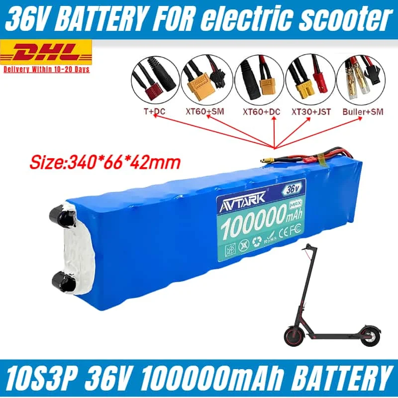

Original 36V battery 10S3P 100Ah Battery Pack✅ for Xiaomi M365 PRO 250W~500W 36v Electric Scooter Li-ion Battery 100000mAh