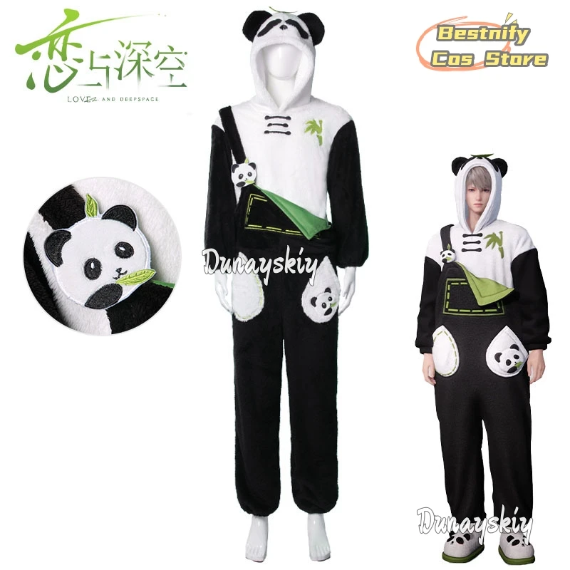 Love And Deep Space Kigurumi Qi Yu Shen Xinghui Qin Che Panda Pajamas Suit Rafayel Zayne Xavier Sylus Cosplay Loungewear