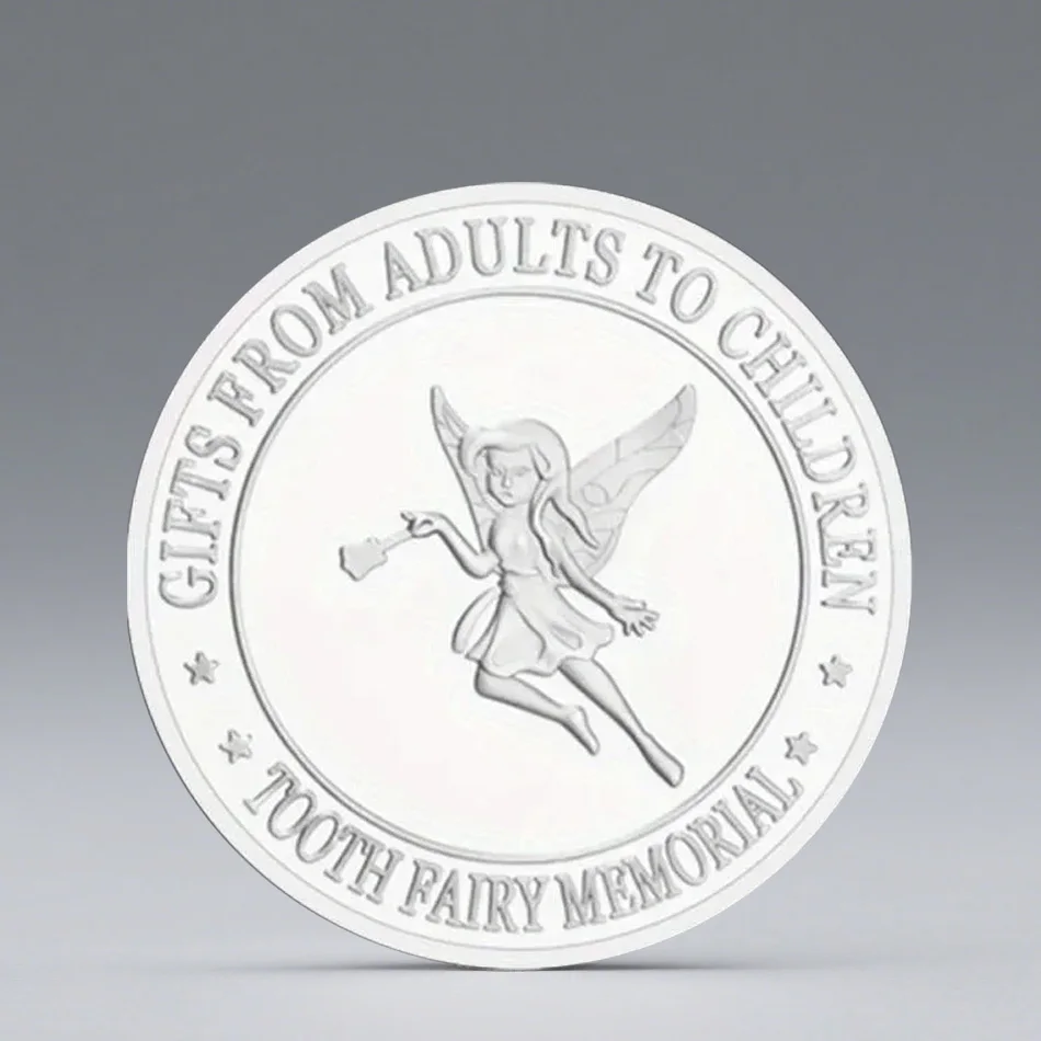 Gifts To Children Gold Silvery Plated Tooth Fairy Unicorn Commemorative Coin Lucky Coin