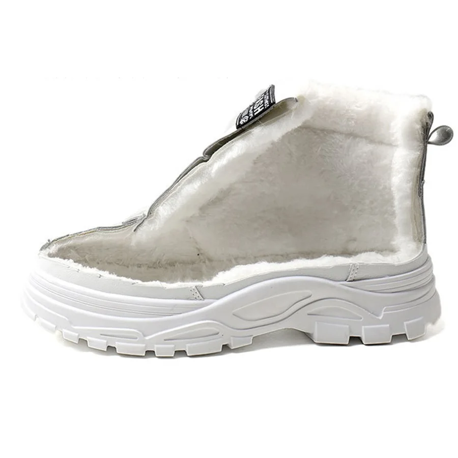 Baskets en cuir PU pour femmes, chaussures de sport montantes, peluche chaude, ZelWoman, hiver, 2001