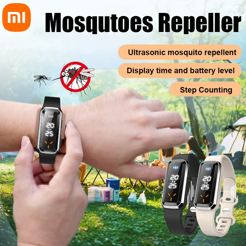 Xiaomi Многофункциональный браслет против комаров Ультразвуковой браслет от насекомых Перезаряжаемый электронный браслет Часы Шагомер
