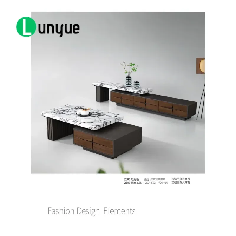 Modern Luxury Minimalist Marble Coffee Table Multi Functional Expandable Design Eco Friendly Material For Living Room