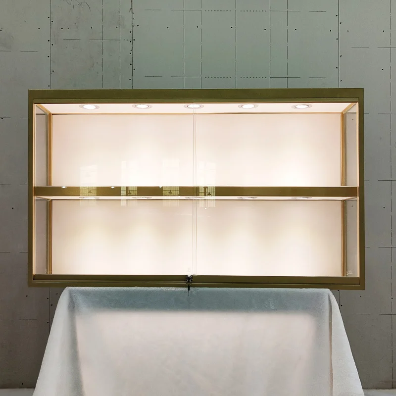 custom.Customizable Wall-Hanging & Desktop Display Cabinet Transparent LED-Lit Glass Jewelry Store and Kiosk Use