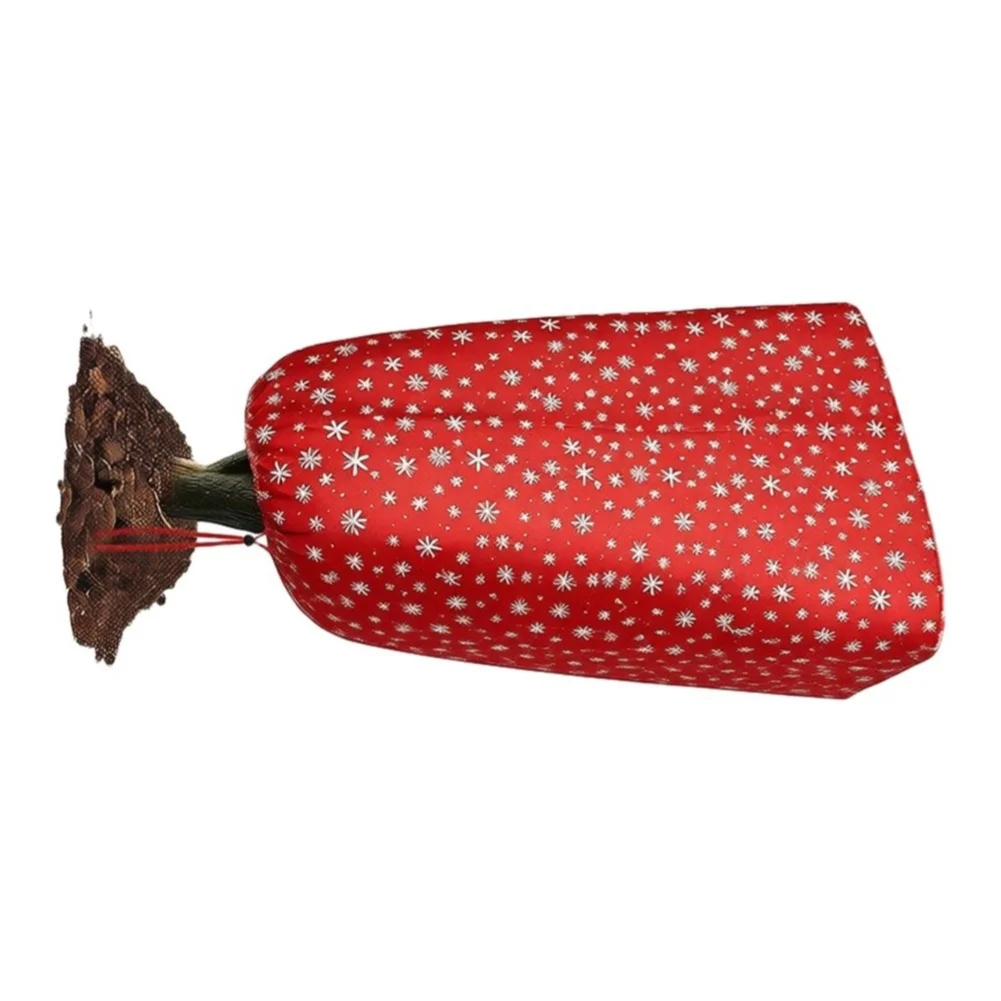 80x60cm for Christmas Tree Carry Bag Red Material Snowflake Pattern Pre Cut Oning for Trunk Secure Tie Down System