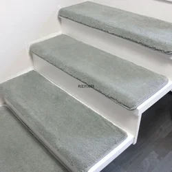 18mm Thickened Stair Step Mat Glue-free Self-adhesive European-style Stair Carpet Home Non-slip Solid Wood Stair Mat Decoration