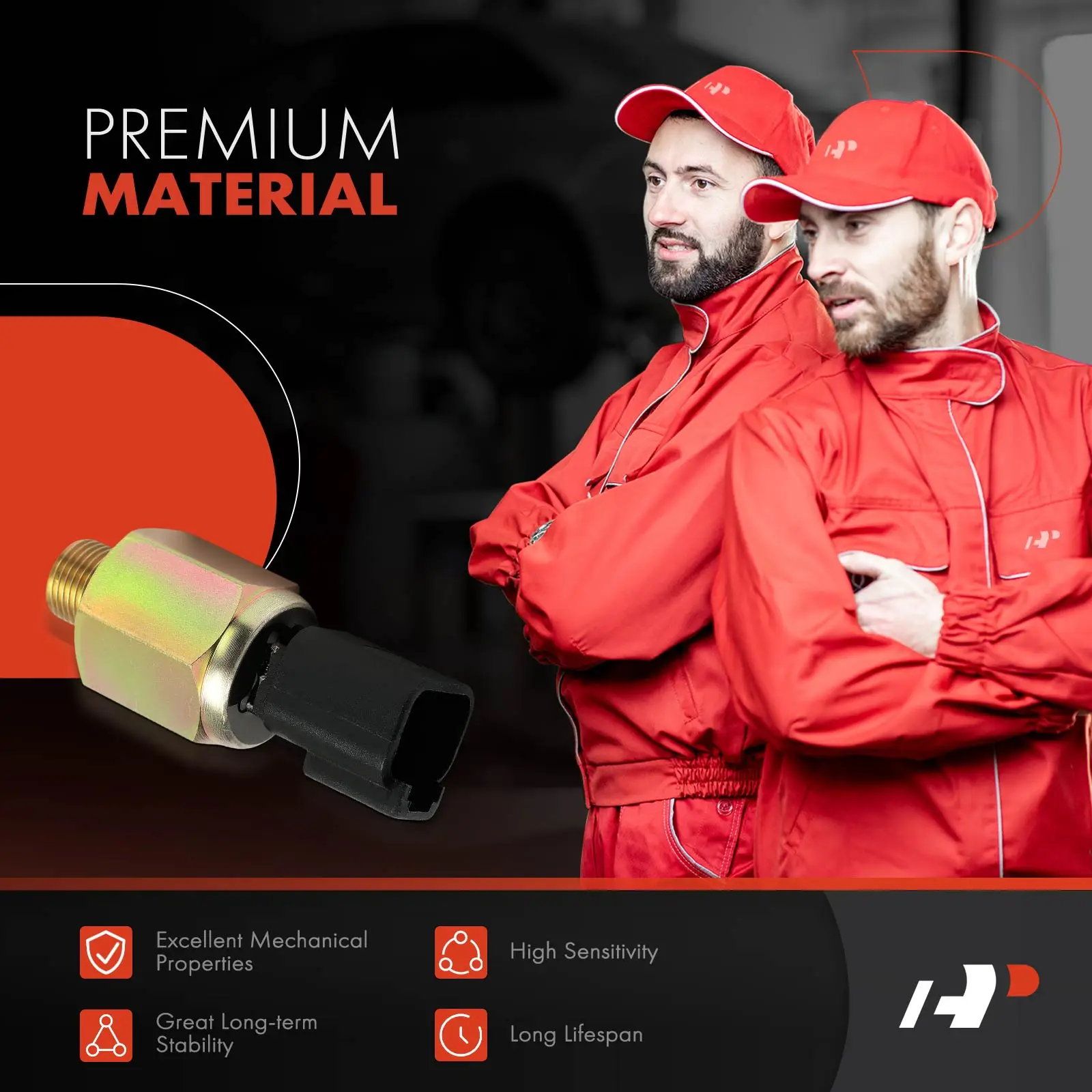A-Premium Black & Gold Oil Pressure Switch with 2-Pin for JCB Backhoe Loader 3CX 4CX 70180319