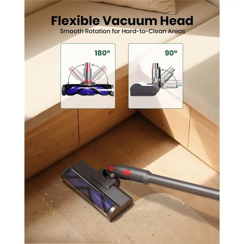 رأس مكنسة بديلة Y15A لـ Dyson V7/V8/V10/V11/V15، أسطوانة فرشاة مضادة للتشابك تتميز بإضاءة LED #2